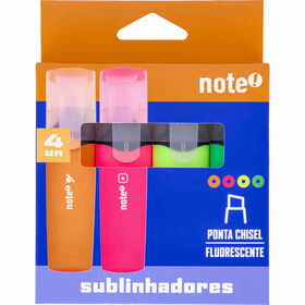 Conjunto 4 Sublinhadores Fluorescentes Note!