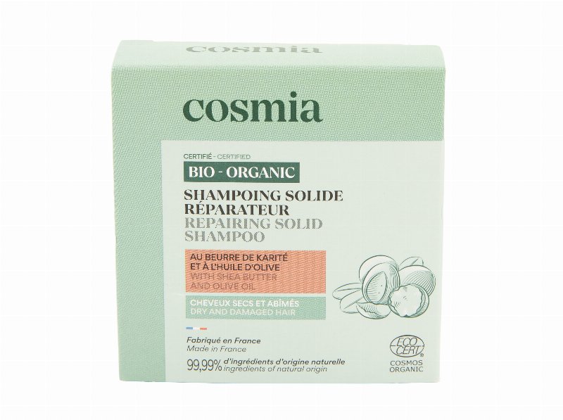 Champô Sólido Cosmia Bio Reparador Karité E Azeite 85 g