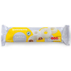 Bolachas Cobertura Chocolate Branco Argolinhas Continente 128 gr