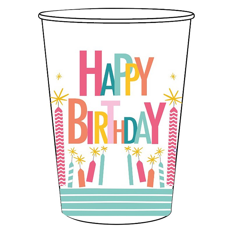 Copo Cartão Actuel Happy Birthday 20-25 cl 10Un