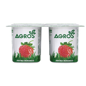 Iogurte Aroma Morango Agros 480 gr (4 Un)