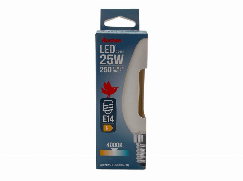 Lâmpada Led Vela Auchan E14 25W Luz Branca