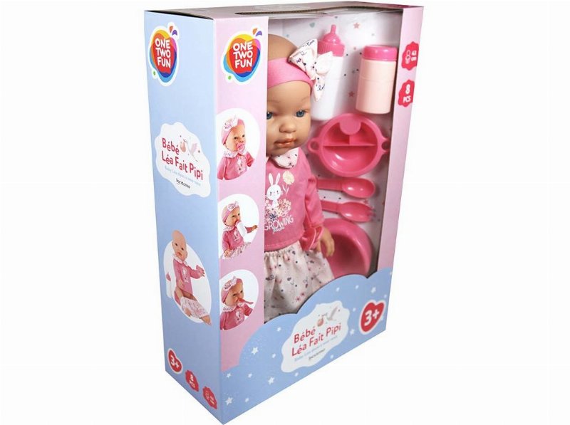 Boneco Bebé Menina Com Acessórios One Two Fun 43Cm