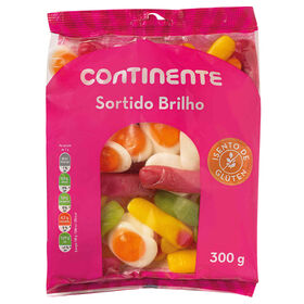 Gomas Sortido Brilho Sem Glúten Continente Infantil 300 gr