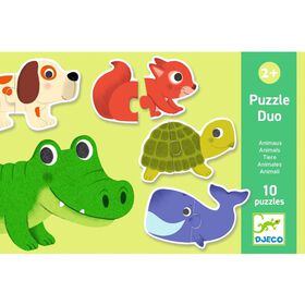 Djeco - Puzzle Duo Animais 20 Peças
