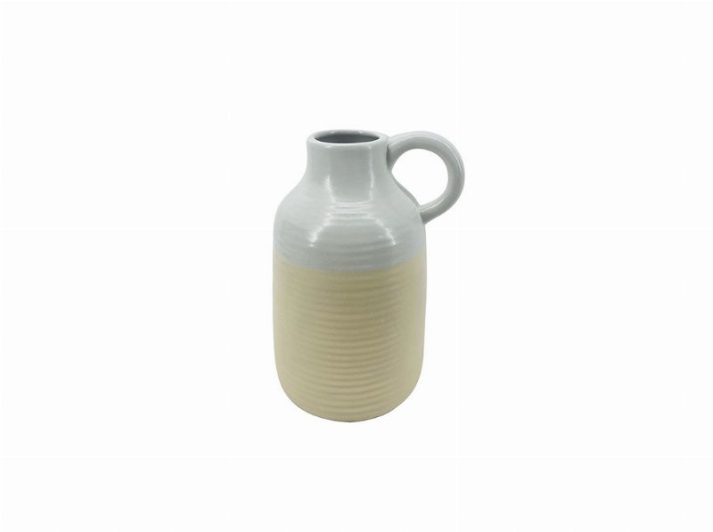 Jarra Cerâmica Com Asa Actuel Bege/Branco 3X10.5X19Cm