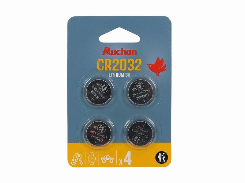 Pack 4 Pilhas Litium Auchan Standard Cr2032
