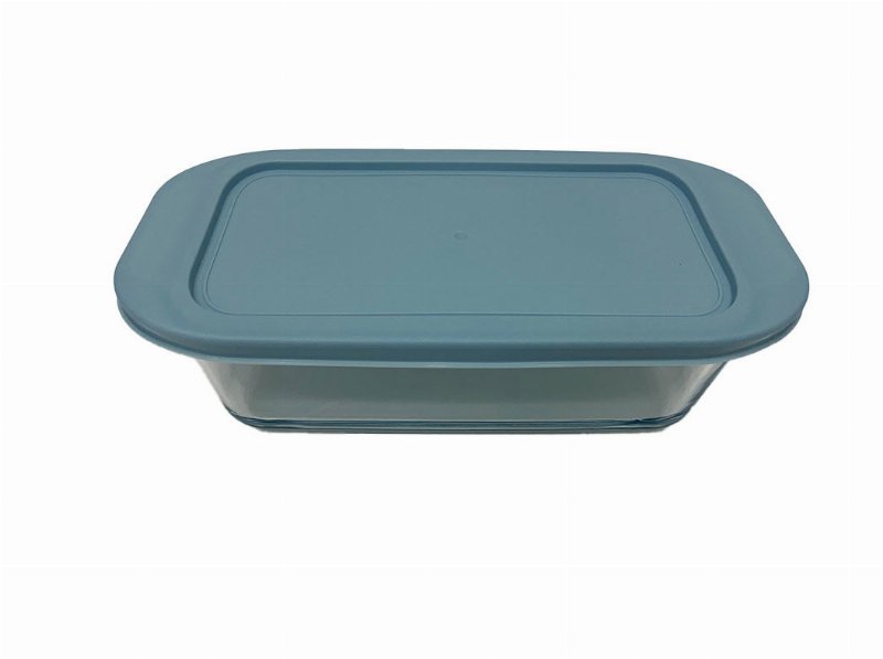 Tabuleiro Forno Vidro Actuel Com Tampa Azul 26.9X13X7.8Cm