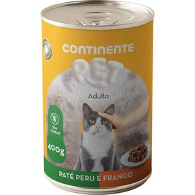 Comida Húmida Para Gato Adulto Sem Cereais Paté Peru E Frango Continente Pet 400 g