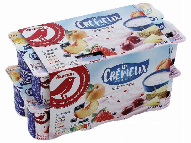 Iogurte Auchan Cremoso Com Pedaços 6 Frutos 16X125 g