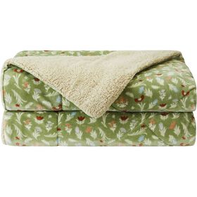 Edredão Coral Borreguito Verde 240X22Cm Plantópia Kasa