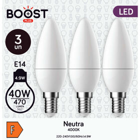 Lâmpada Led Chama E14 4000K 40W Boost 3 Un