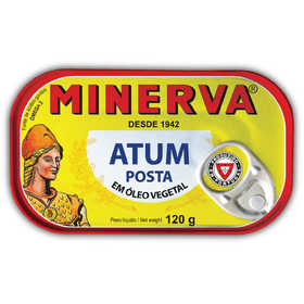 Atum Posta Em Óleo Vegetal Minerva 120 gr (Peso Escorrido 78 gr)