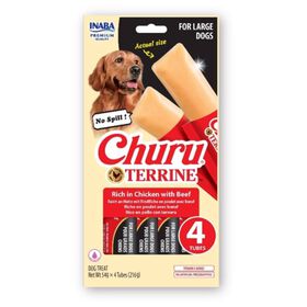 Snack Para Cão Adulto Grande Frango E Vaca Churu Terrine 4 X 54 gr