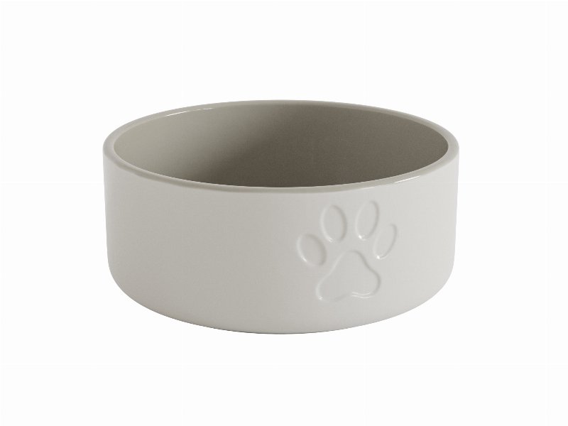 Comedouro Para Cão Pepe Ted Cream Cerâmica 20Cm
