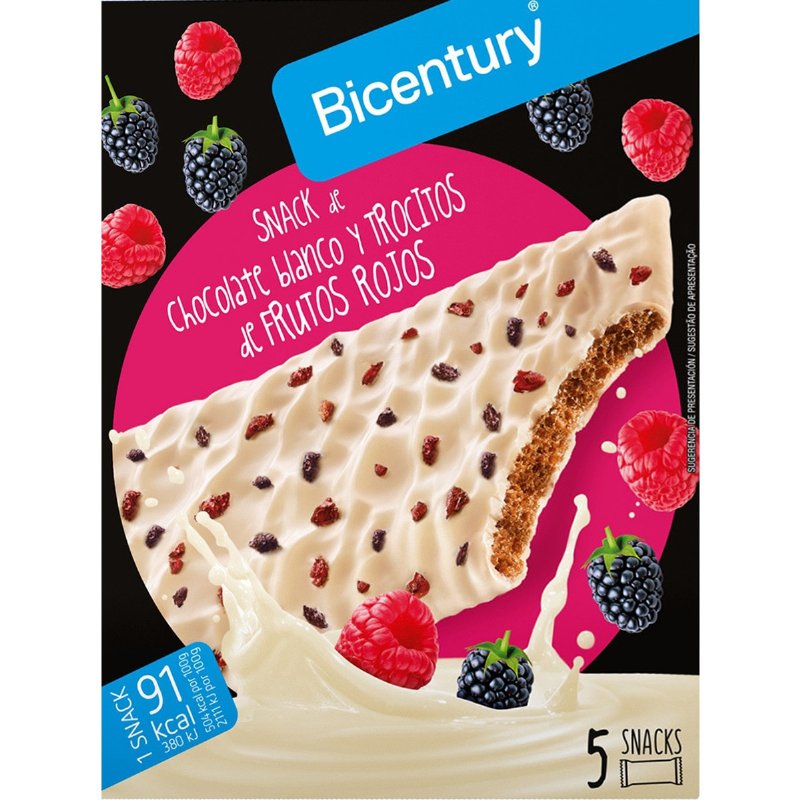 Barritas De Chocolate Branco Com Frutos Vermelhos 90 g