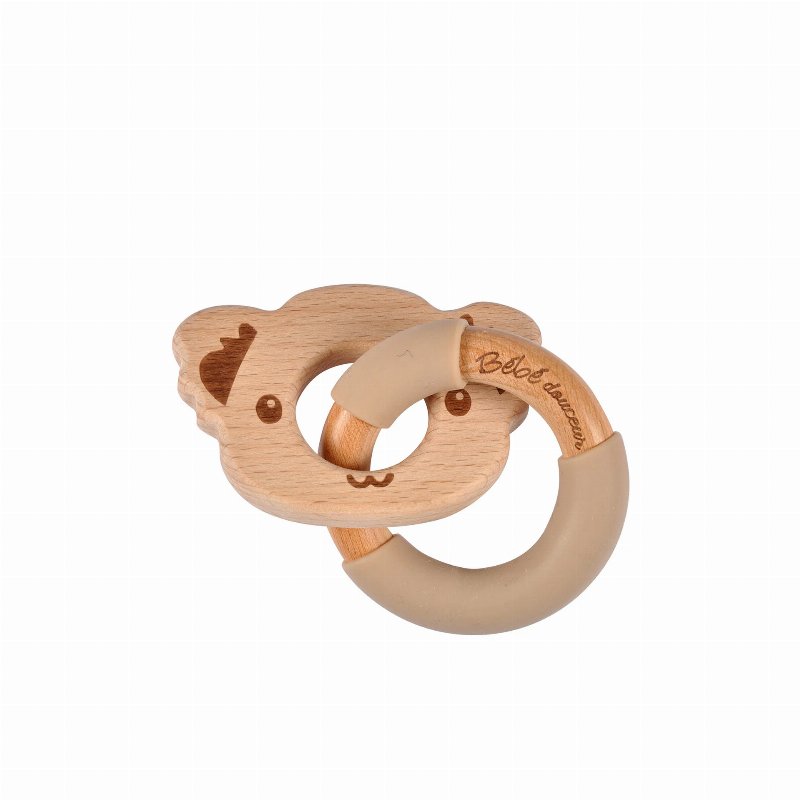 Bebe Douceur Brinquedo Didático Koala Anel Duplo Em Madeira E Silicone
