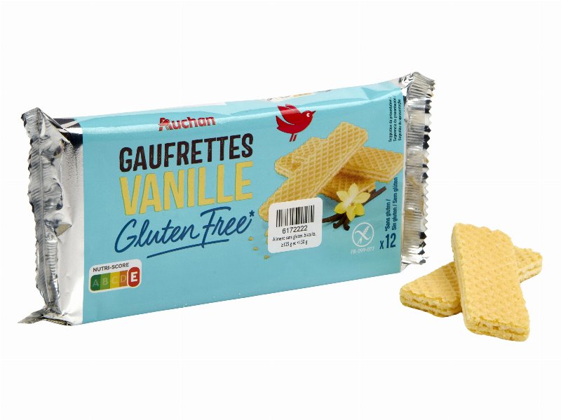 Wafer Auchan Viver Melhor Baunilha Sem Glúten 125 g