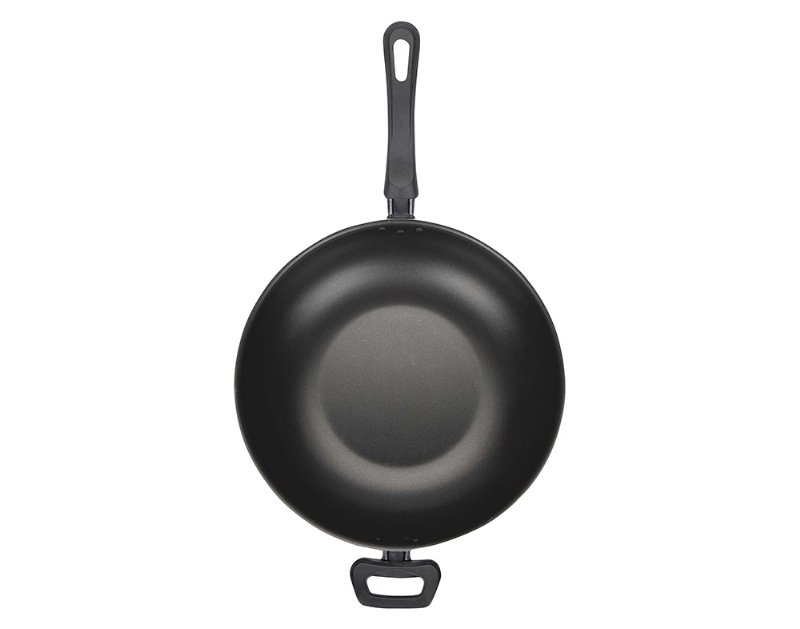 Wok C/ Cabo E Pega Auchan Aluminio 28Cm