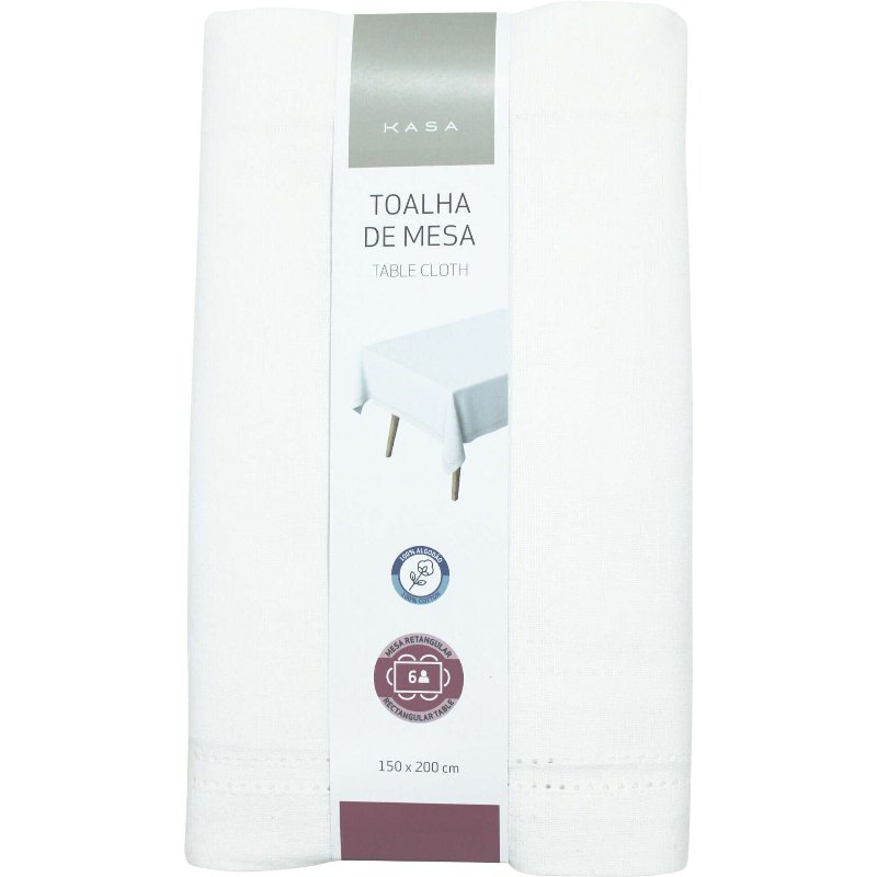 Toalha De Mesa 200X150Cm Branca Kasa
