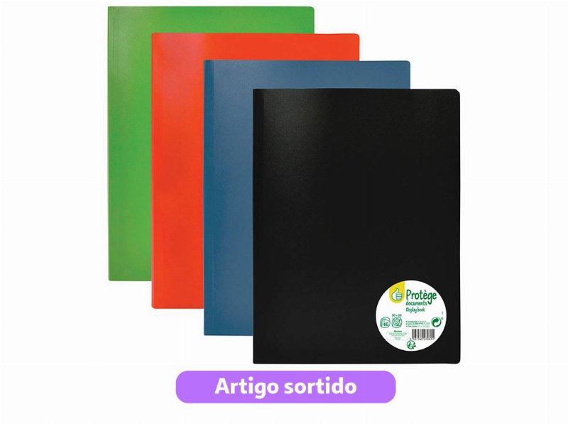 Portfolio A4 Polegar 60 Bolsas Cores Sortidas