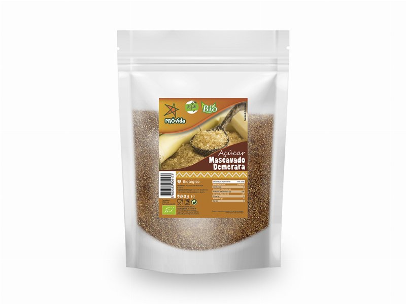Açúcar Provida Mascavado Escuro Demerara Bio 500 g