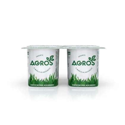 Iogurte Natural Açucarado Pack 4 Agros 4x0.12Kg