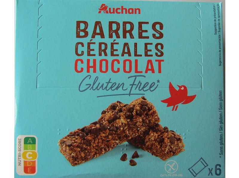 Barras De Cereais Auchan Sem Glúten Chocolate 6Un 138 g