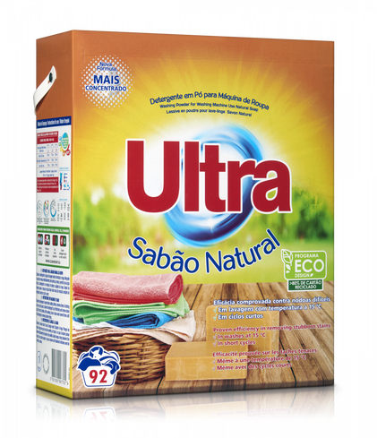 Detergente Máquina Roupa Em Pó Sabão Natural Ultra 92Dos