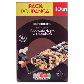 Barras De Cereais Chocolate Negro E Amendoim Pack Poupança Continente 210 gr (10 Un)