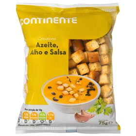 Croutons Com Azeite, Alho E Salsa Continente 75 gr