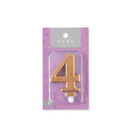 Vela Nº4 8Cm Dourado Kasa