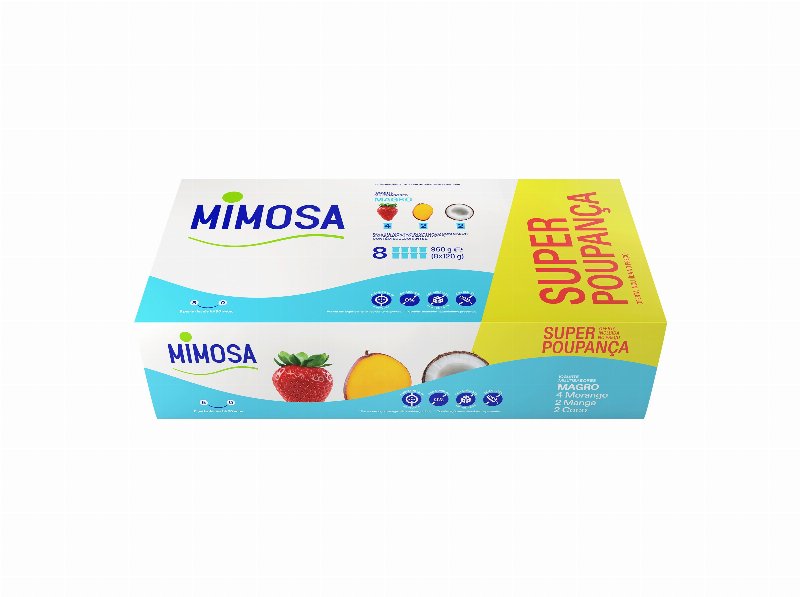 Iogurte Mimosa Magro Morangomanga E Côco 8X120 g