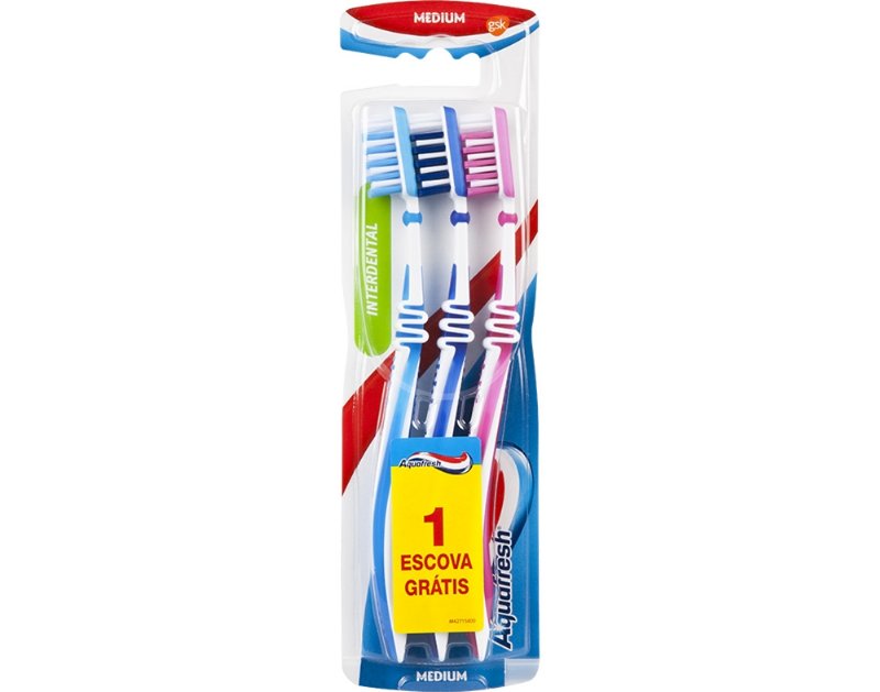 Escova De Dentes Interdental Aquafresh 2+1 Grátis