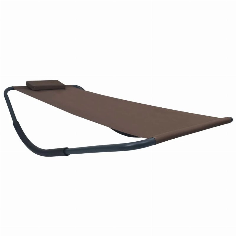 Hkh Espreguiçadeira De Jardim 200X90 Cm Aço Castanho - Marrom