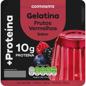Gelatina Pronta Frutos Vermelhos +Proteína Continente 400 gr (4 Un)