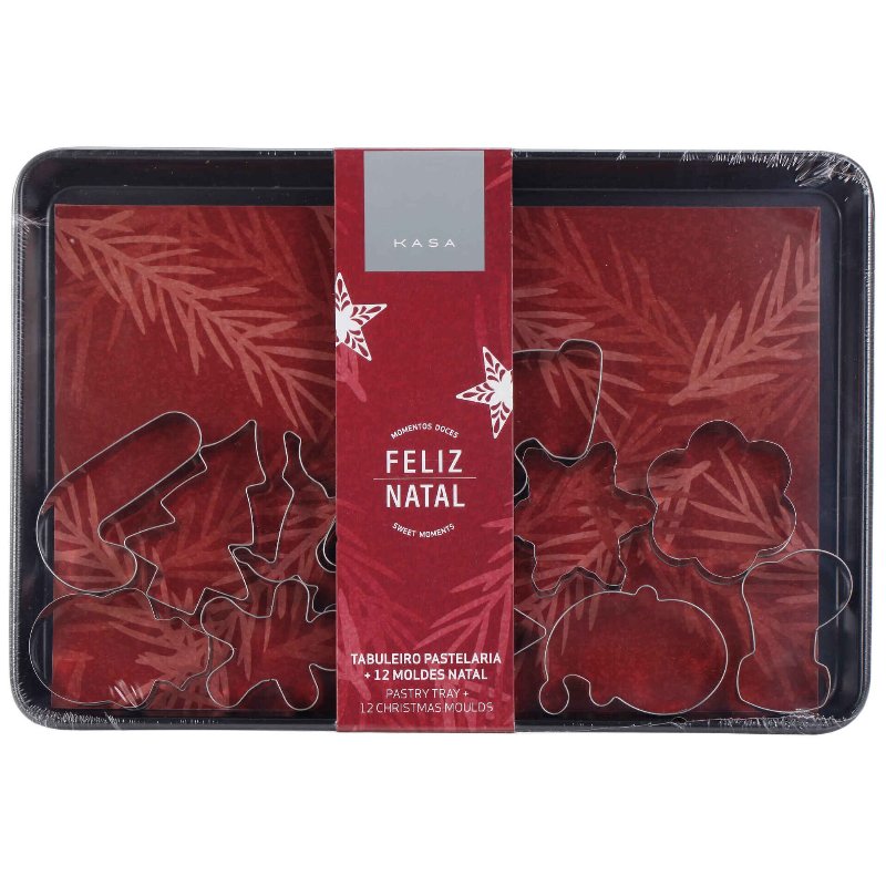 Conjunto De Pastelaria Com Tabuleiro E 12 Moldes Kasa