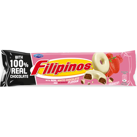 Bolachas Com Cobertura Chocolate Branco E Recheio Frutos Vermelhos Filipinos 118 gr