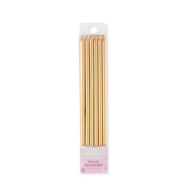 Velas Altas 16Cm Douradas Kasa