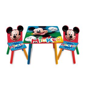 Conjunto Mesa E 2 Cadeiras Madeira Mickey Disney