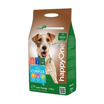 Comida Seca Para Cão Sénior Com Frango Happyone 4Kg