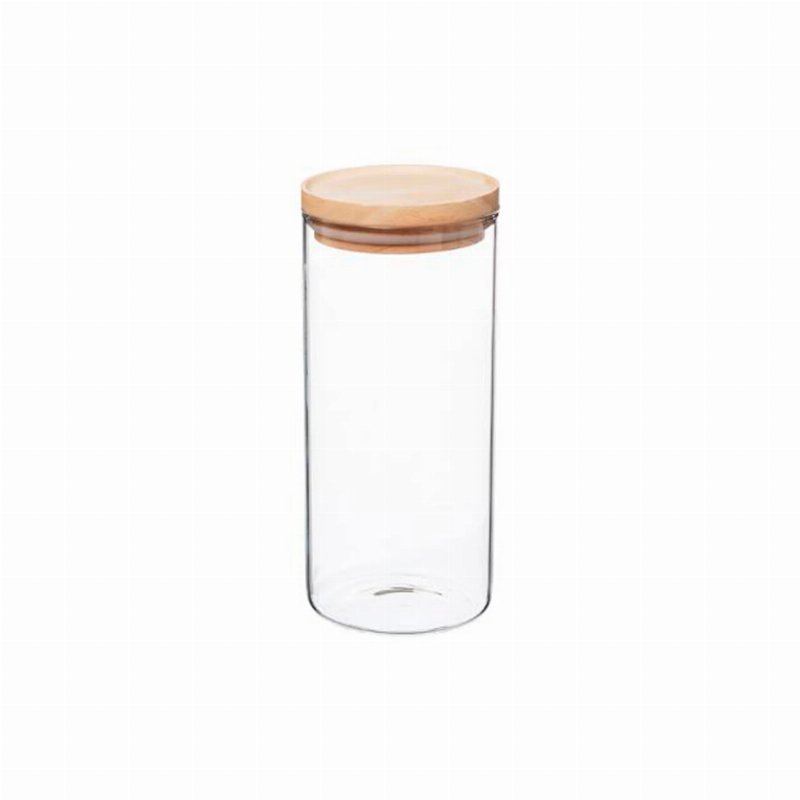 Frasco Vidro Tampa Madeira 1,3 l