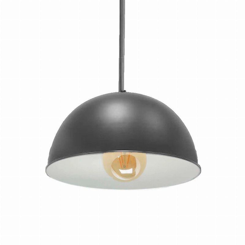 Candeeiro De Teto Cinza Interior Branco "Cinema" D40 Cm