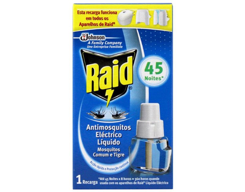Insecticida Raid Eléctrico Líquido Recarga 45 Noites 27 ml