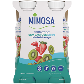 Iogurte Líquido Magro Probiótico Kiwi E Morango Sem Lactose Mimosa 604 gr (4 Un)