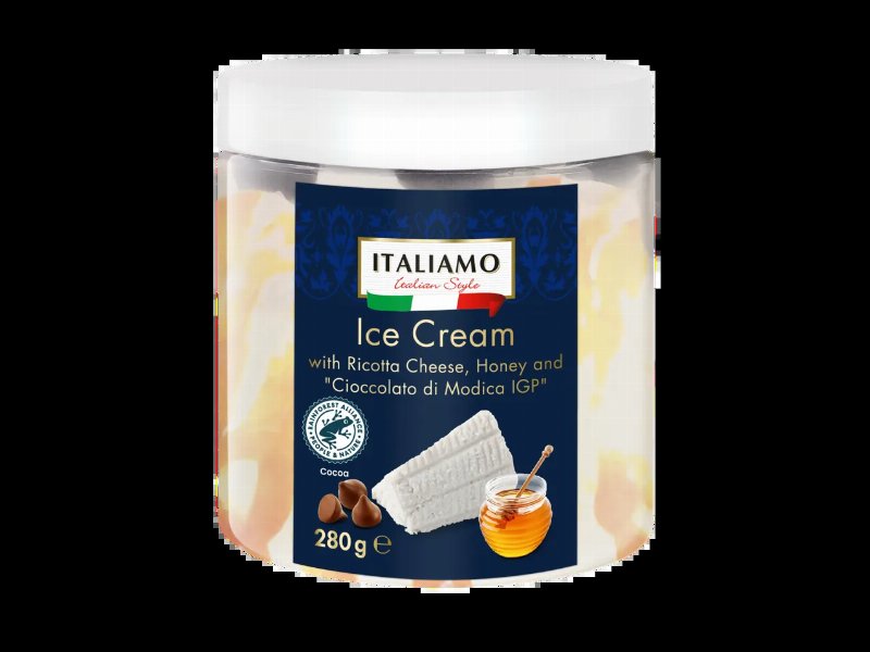 Gelado De Queijo Ricotta, Mel E Chocolate