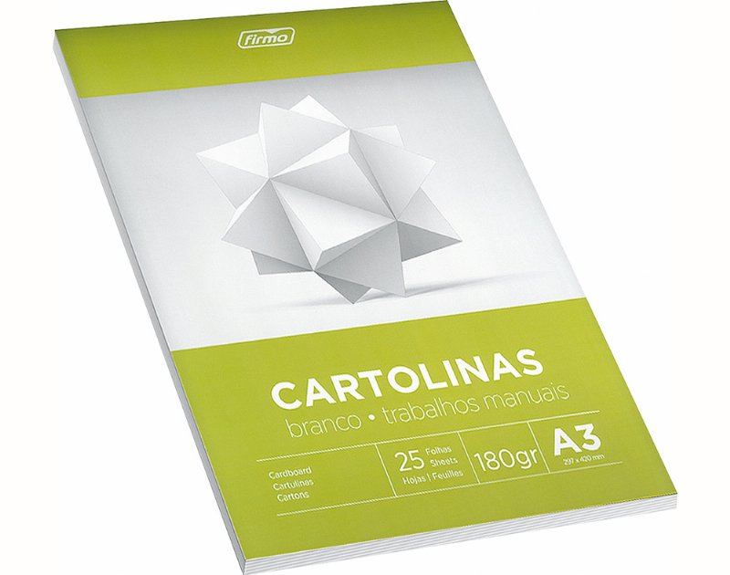 Bloco Cartolina Firmo A3 Branco 180 g 25 Folhas