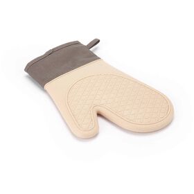 Luva Cozinha Silicone Bege E Cinza Chefe Kasa