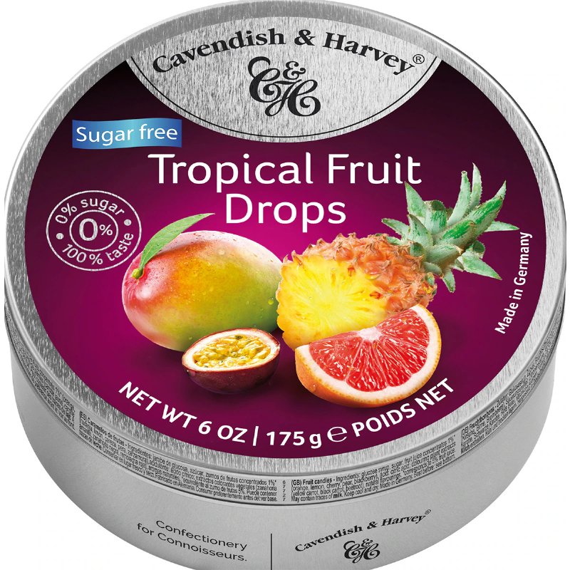 Rebuçados De Frutos Tropicais Sem Açúcar 175 g
