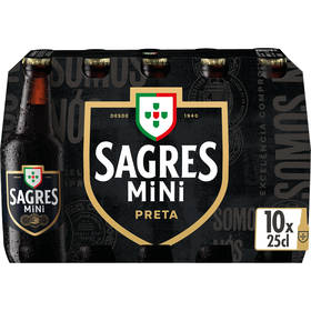 Cerveja Com Álcool Preta Sagres Mini 10 X 25 cl